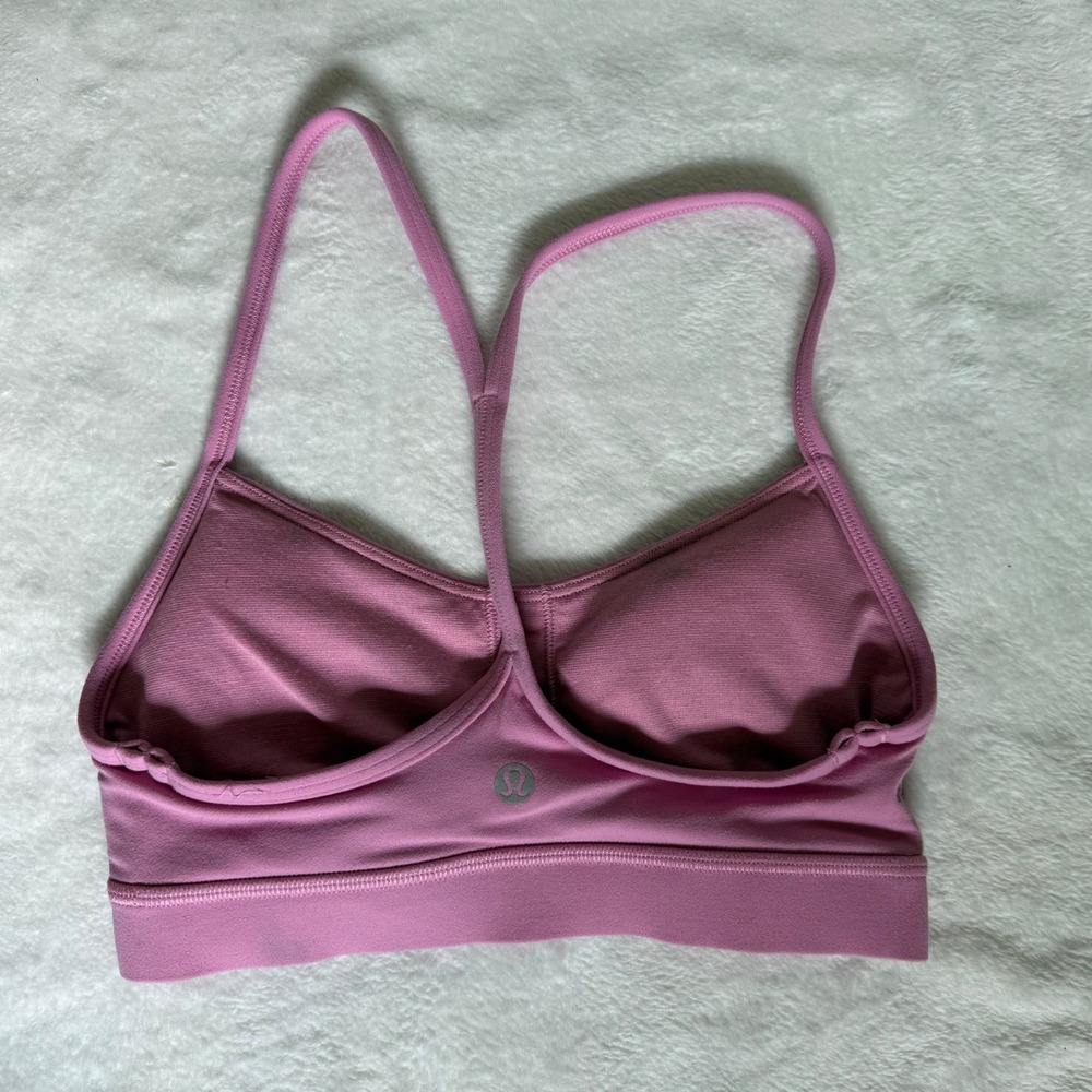 Lululemon Flow Y Bra Nulu Pink Yoga Sports Bra Size 2 - Picture 5 of 7